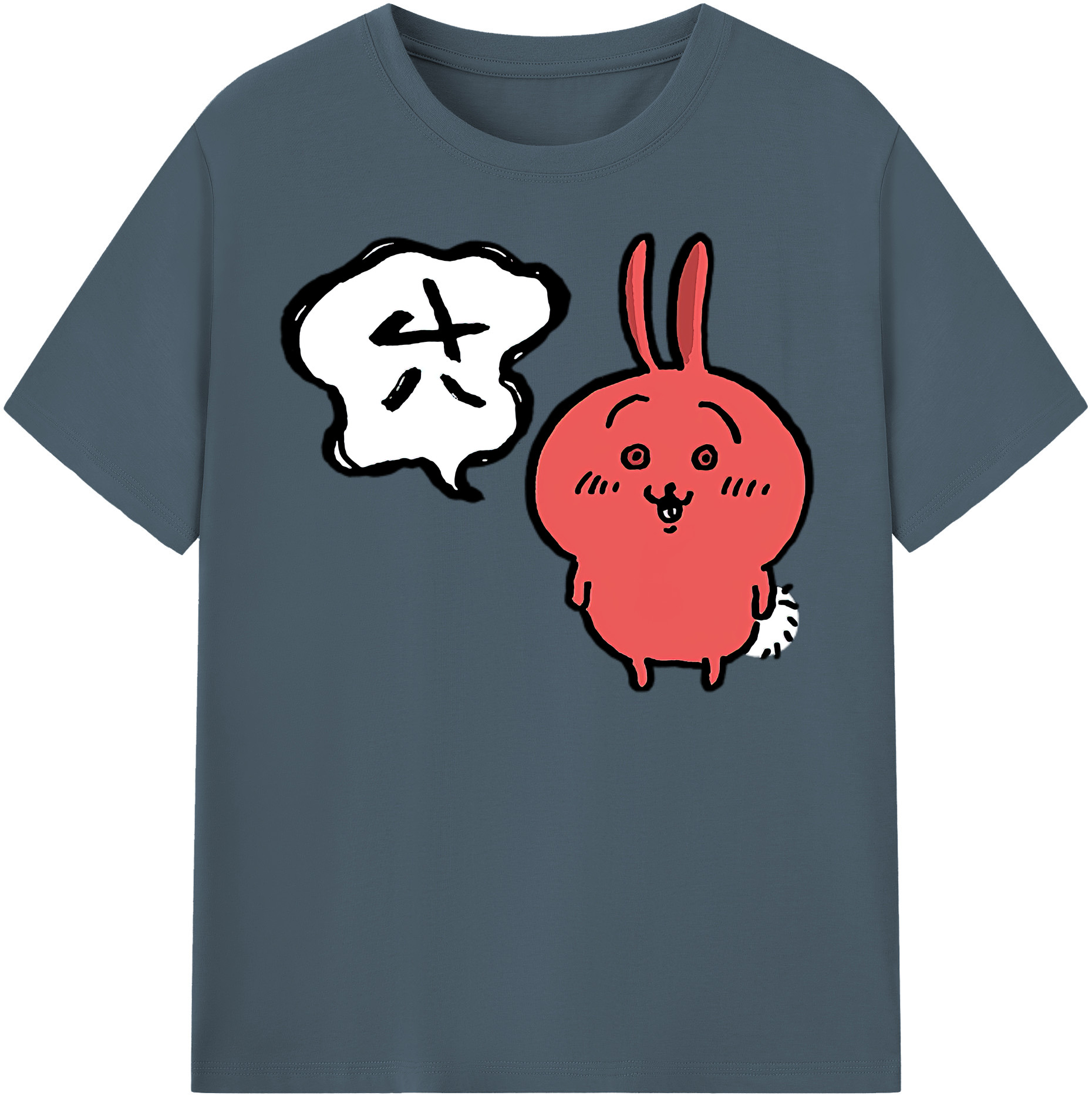 （画像用） ちいかわ ハチワレ Chii-kawa hachiware 綿100％半袖Tシャツ（フロントプリント）